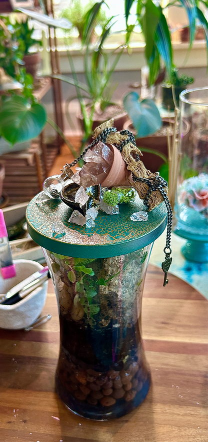 Handmade Closed XL Hourglass Terrarium | ‘All Your Broken Pieces’