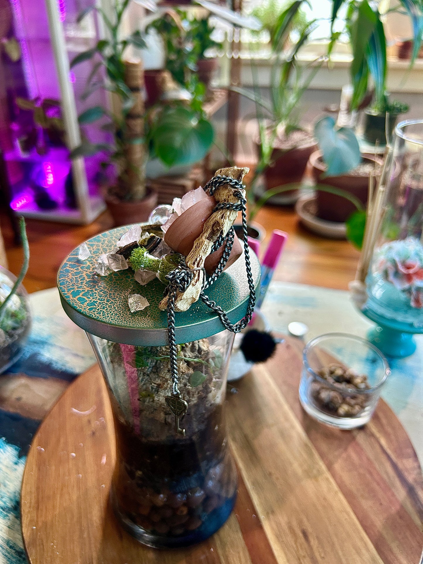 Handmade Closed XL Hourglass Terrarium | ‘All Your Broken Pieces’