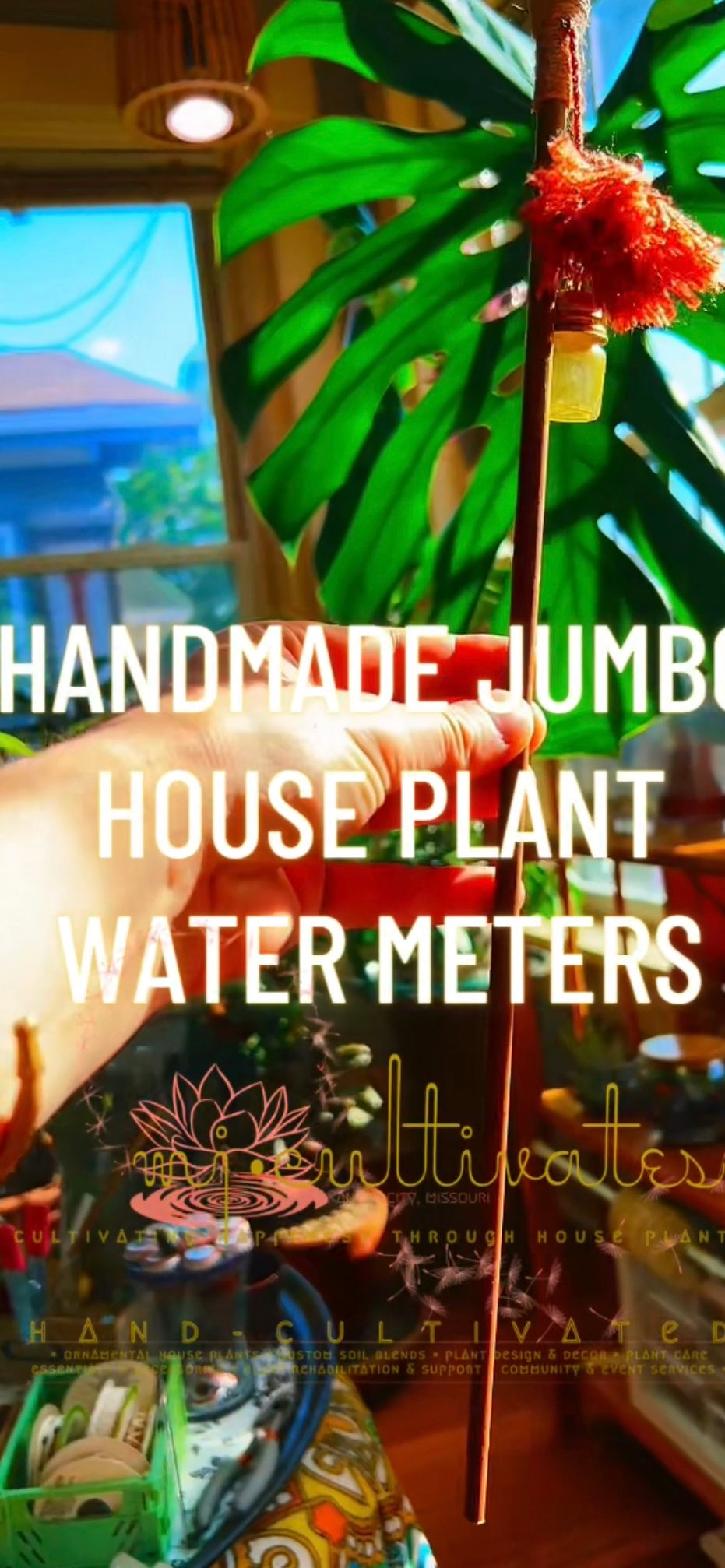house plant water monitor Handmade Jumbo House Plant Water Meter – mj.cultivates