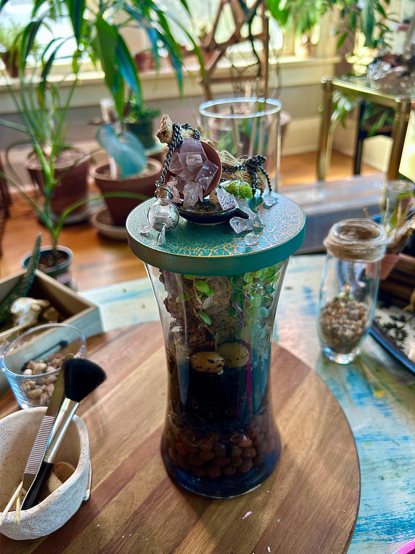 Handmade Closed XL Hourglass Terrarium | ‘All Your Broken Pieces’