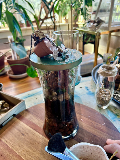 Handmade Closed XL Hourglass Terrarium | ‘All Your Broken Pieces’