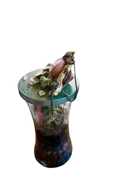 Handmade Closed XL Hourglass Terrarium | ‘All Your Broken Pieces’